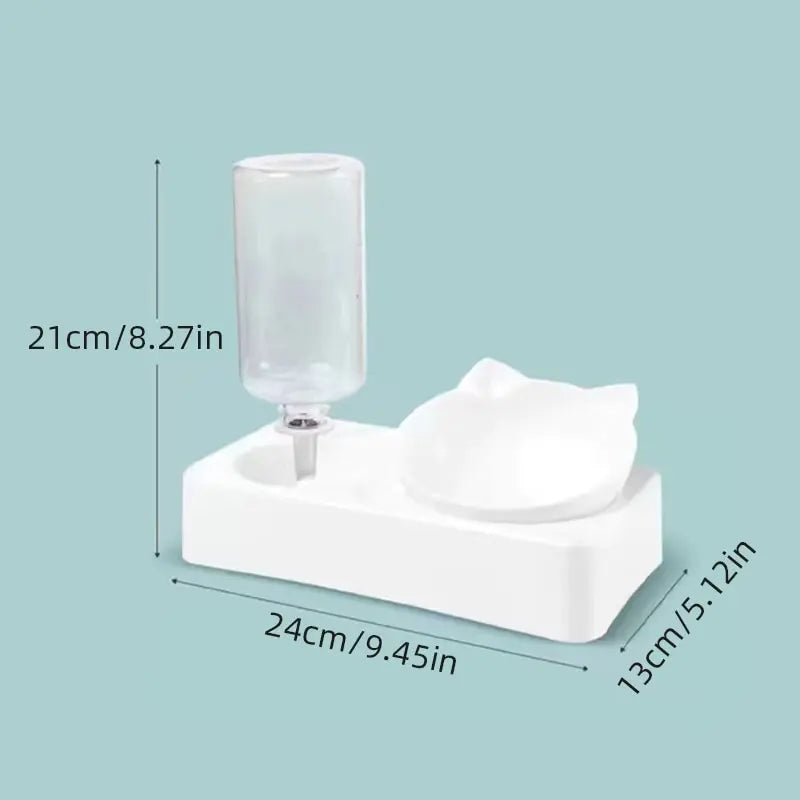 Ergonomically Designed Pet Bowl with 15-Degree Tilt for Cervical Vertebrae Support - Automatic Dog Food and Water Feeder