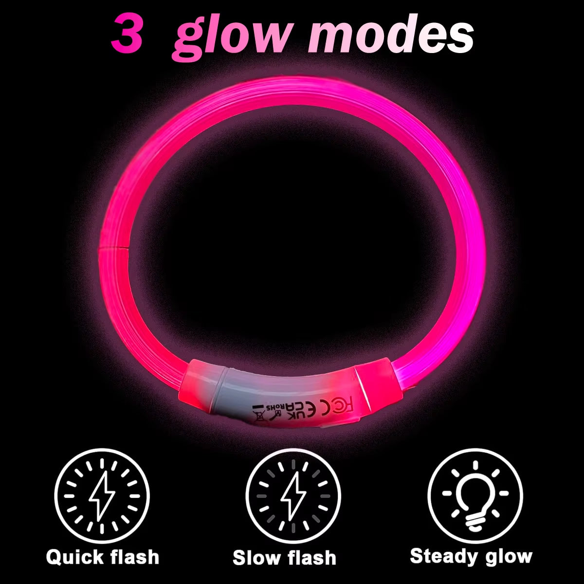 LED Rechargeable Pet Collar - Light Up Dog and Cat Collar for Christmas Decoration and Gifting
