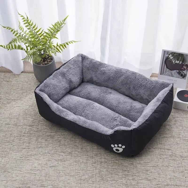 Colorful Square Winter Soft Waterproof Pet Bed for Dogs and Cats - Suitable for Large, Medium, and Small Breeds