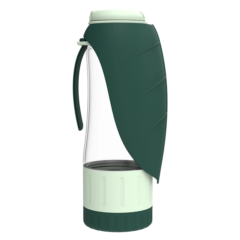 2-in-1 Portable Dog Water Bottle and Food Container - Leakproof Pet Drinking Dispenser and Feeder Cup for Outdoor Activities