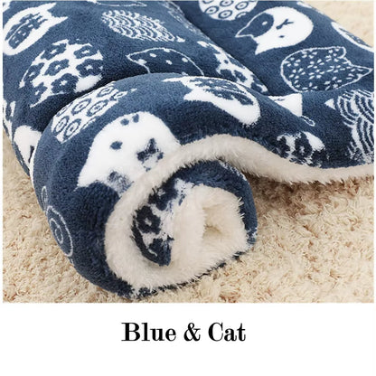 Thickened Fleece Dog and Cat Bed Mat - Soft, Washable Cushion Rug for Home Comfort