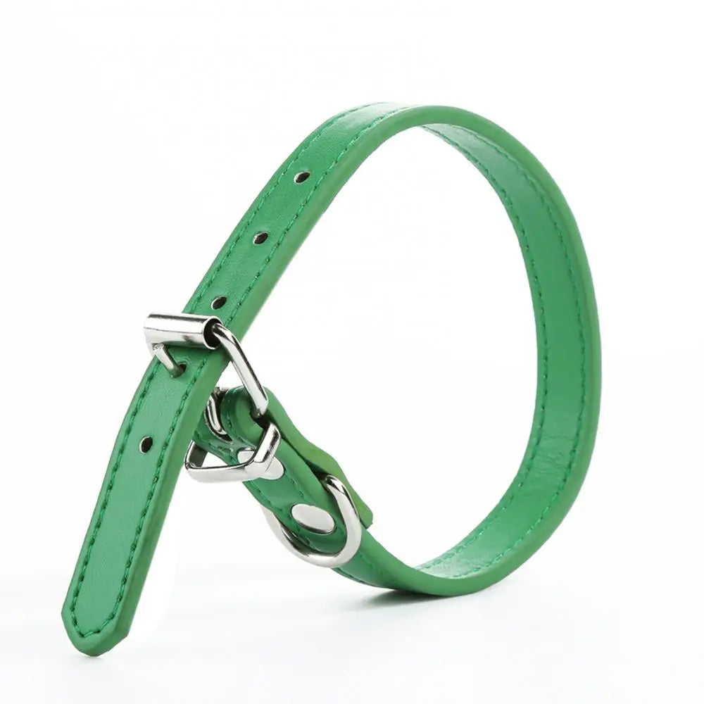 Small Dog and Cat Collar Leather Metal Buckle Dog Collar Adjustable Necklace Cat Puppy Kitten Collar Dogs Harnesses Leads Collar