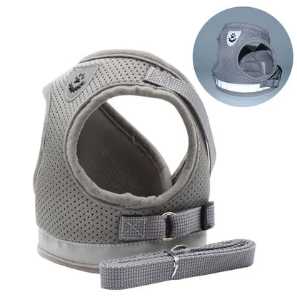 Adjustable Reflective Cat Harness and Leash Set - Escape Proof Mesh Vest with Collar for Small Dogs and Cats