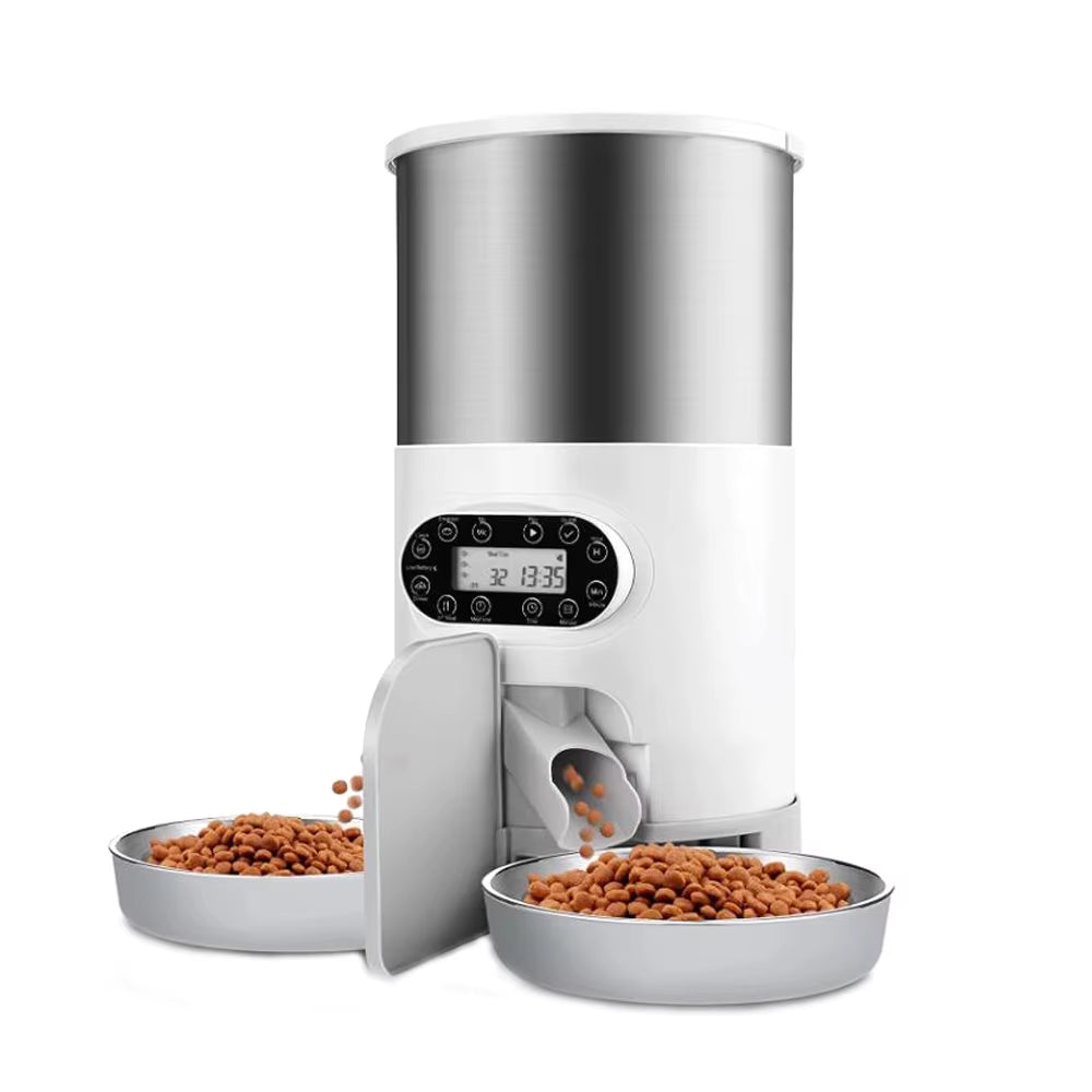 4.5L WiFi-Enabled Automatic Pet Feeder with Voice Recording and Timer for Large Cats and Dogs