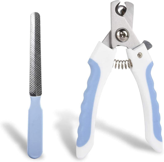 Medium Dog Nail Clippers and Trimmer with Safety Guard in Blue