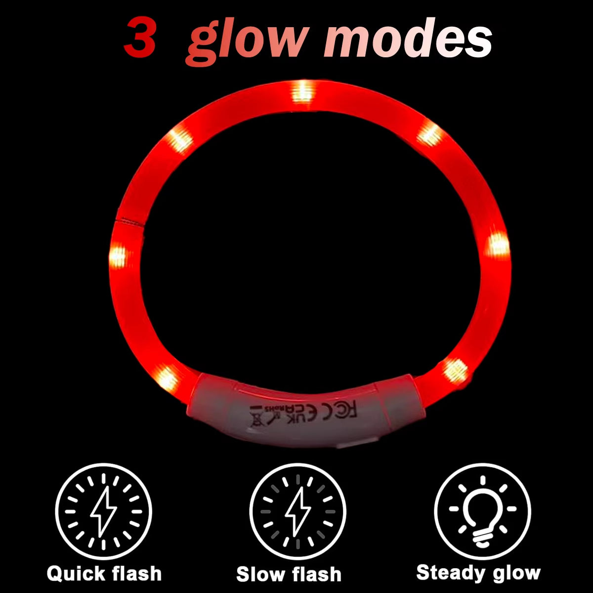 LED Rechargeable Pet Collar - Light Up Dog and Cat Collar for Christmas Decoration and Gifting