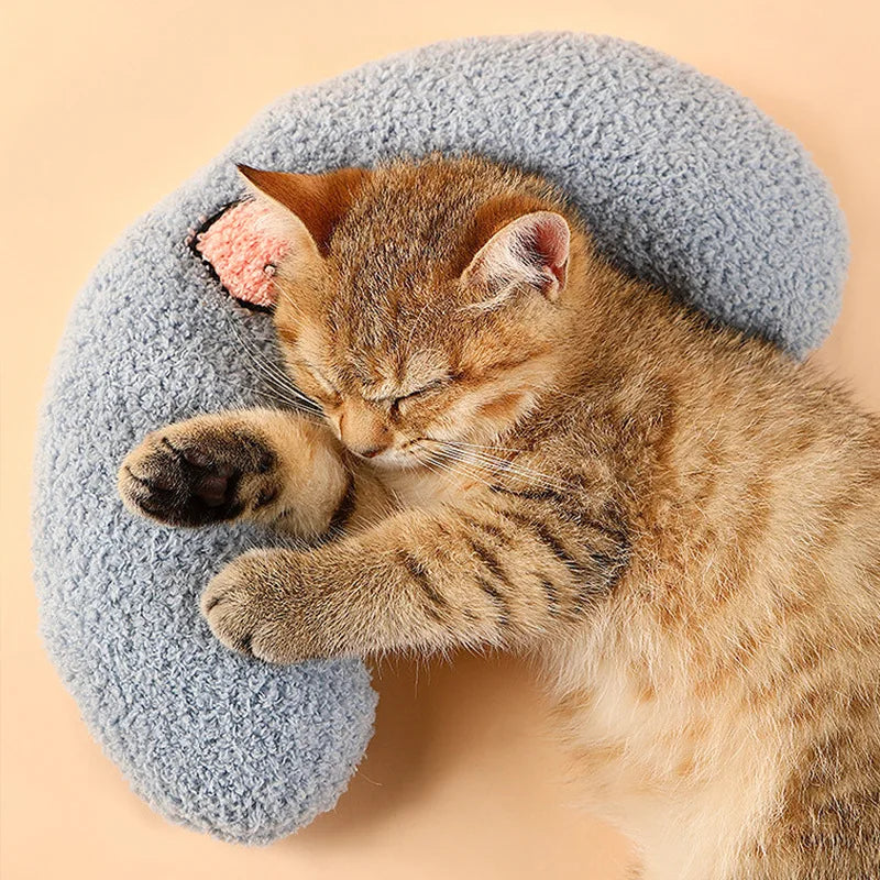 2022 Premium U-Shaped Winter Pillow for Cats and Dogs - Comfortable Sleep Aid and Cervical Spine Support Pet Accessory
