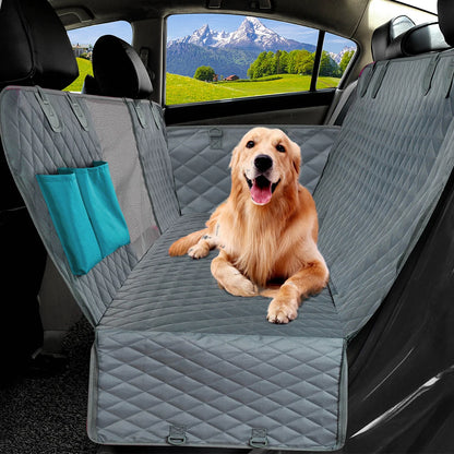 PETRAVEL Waterproof Dog Car Seat Cover - Hammock Style Rear Seat Protector and Safety Carrier for Pets