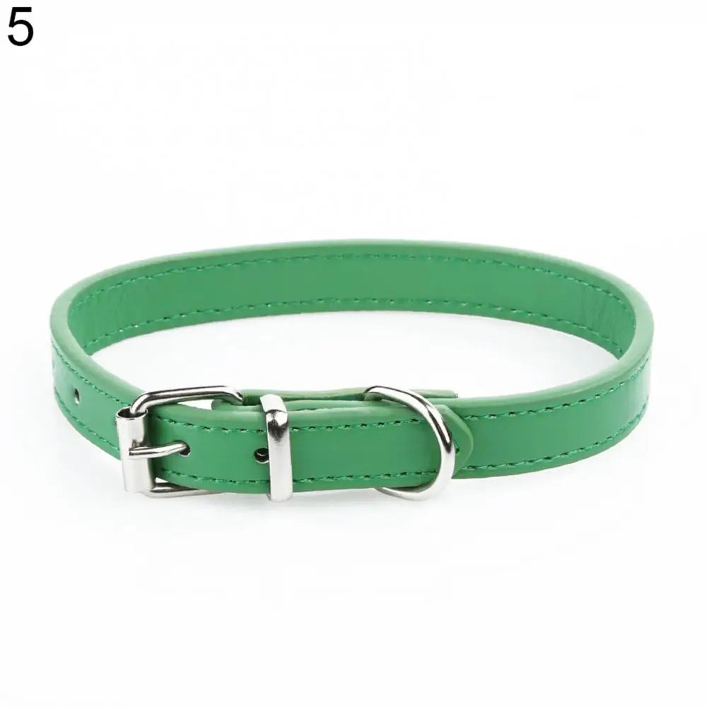Small Dog and Cat Collar Leather Metal Buckle Dog Collar Adjustable Necklace Cat Puppy Kitten Collar Dogs Harnesses Leads Collar