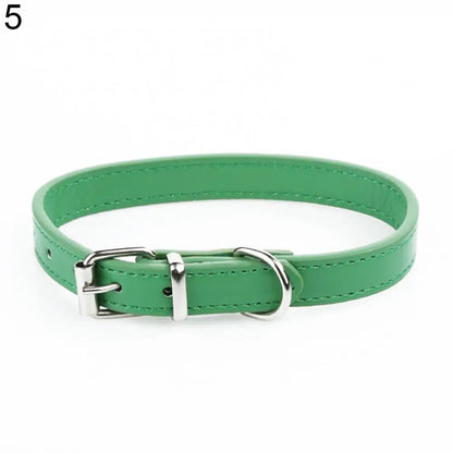 Small Dog and Cat Collar Leather Metal Buckle Dog Collar Adjustable Necklace Cat Puppy Kitten Collar Dogs Harnesses Leads Collar