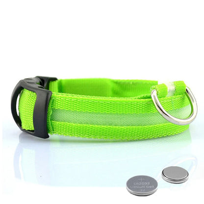 LED Dog Collar Light - Anti-Lost Illuminated Collar for Dogs and Puppies, Night Safety Accessory with USB Charging and Battery Options