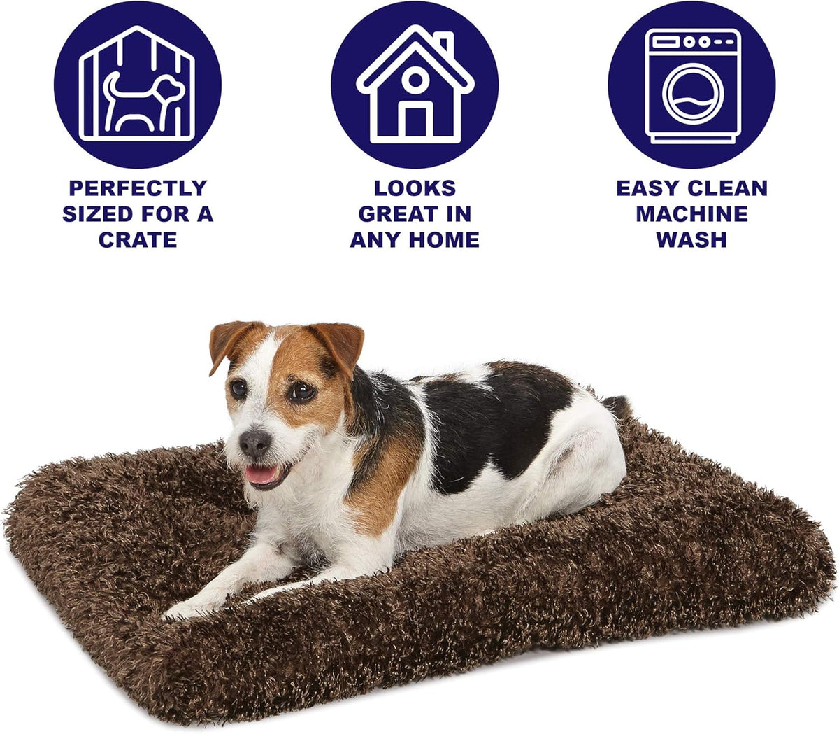 Quiettime Deluxe Coco Chic Pet Bed - Ultra-Soft, Overstuffed, Machine Washable, Compatible with 24-Inch Crates