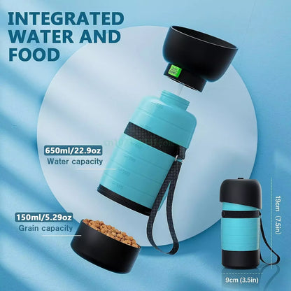 Enhanced Portable Dog Water Bottle with 650ml Capacity - Ideal for Outdoor Adventures and Travel Bowls