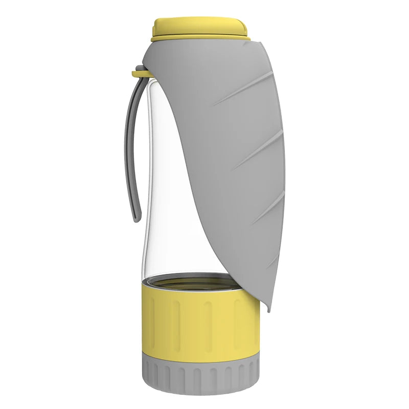 2-in-1 Portable Dog Water Bottle and Food Container - Leakproof Pet Drinking Dispenser and Feeder Cup for Outdoor Activities