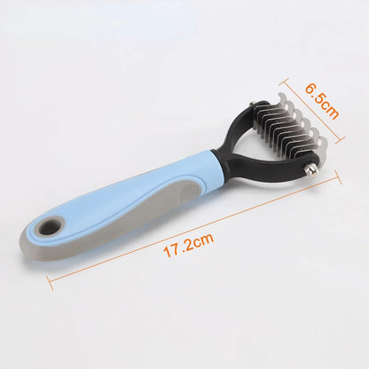 Pet Fur Knot Cutter and Dual-Sided Grooming Comb for Dogs and Cats - Shedding and De-Shedding Tool for Puppies