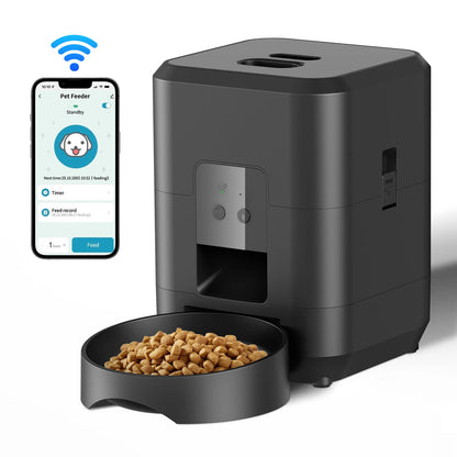 3.5L Smart Automatic Pet Feeder with WiFi App Control and Timed Dosing, Includes 2L Automatic Water Fountain and Cat Bowl