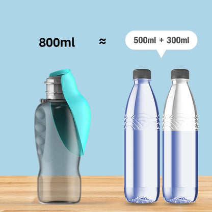 800ml Portable Water Bottle for Large Dogs - Foldable Drinking Bowl for Outdoor Travel, Hiking, and Walking