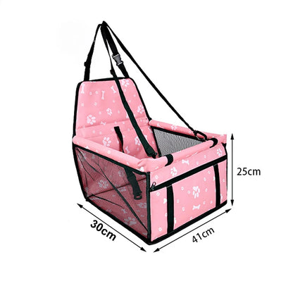 Dog Car Seat Cover Folding Hammock Puppy Booster Seat Basket for Small Medium Large Dogs Stable Foldable Travel Pet Dog Car Seat