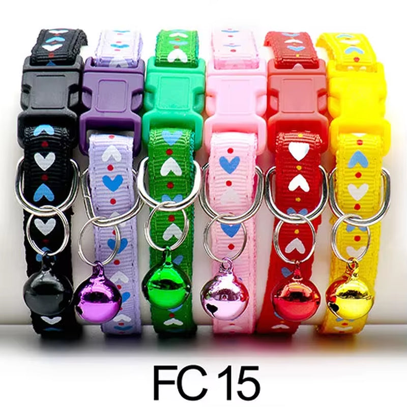 12-Pack Adjustable Cat Collars with Bells - Wholesale Pet Accessories for Cats and Kittens