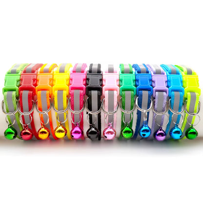 12-Pack Adjustable Cat Collars with Bells - Wholesale Pet Accessories for Cats and Kittens