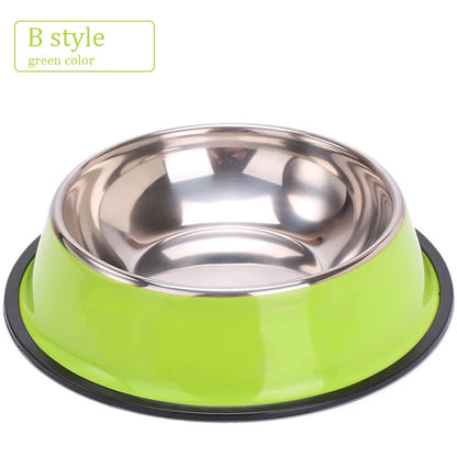 Stainless Steel Non-Slip Pet Bowl for Dogs and Cats - Available in Diameters of 11-22cm for Small, Medium, and Large Breeds