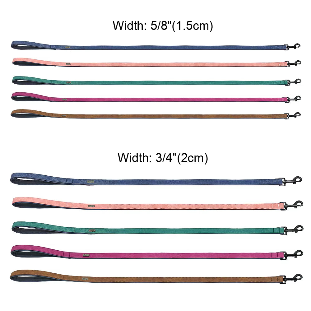 Leather Dog Leash and Harness - Adjustable Training Rope for Small, Medium, and Large Dogs