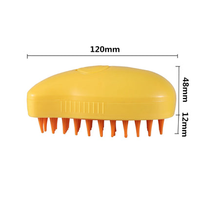 Electric Cat Steam Brush with Water Spray and Soft Silicone Grooming Comb for Bathing and Hair Removal - 1 Piece