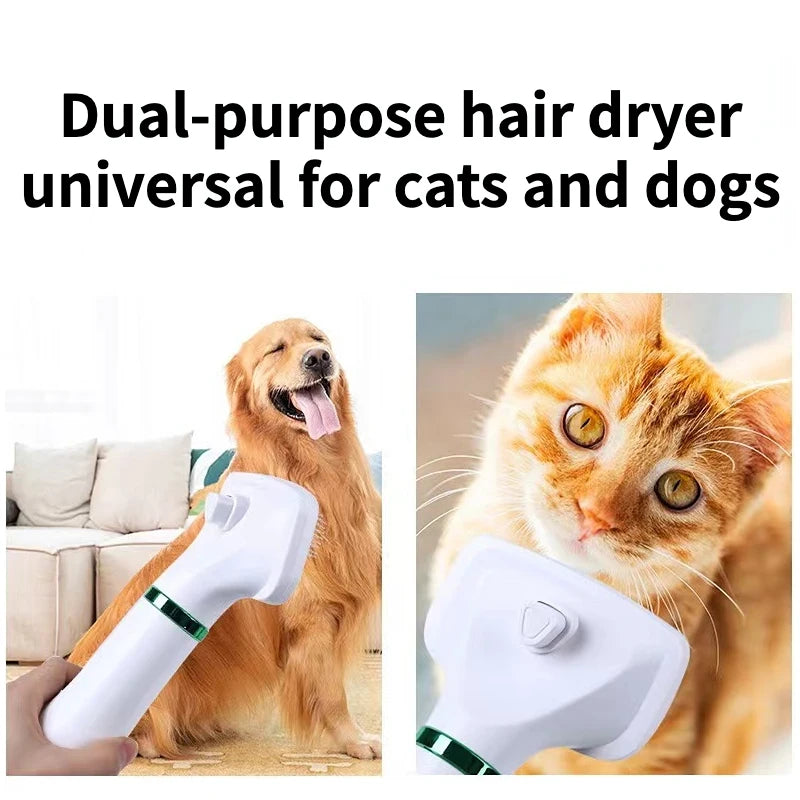 2-in-1 Quiet Pet Dryer and Grooming Kit for Dogs and Cats with Low Noise Temperature Control