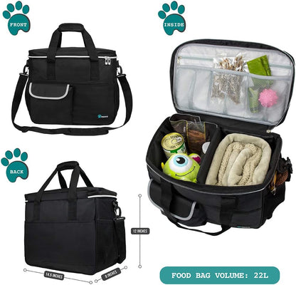 Medium Black Pet Travel Organizer and Supplies Carrier