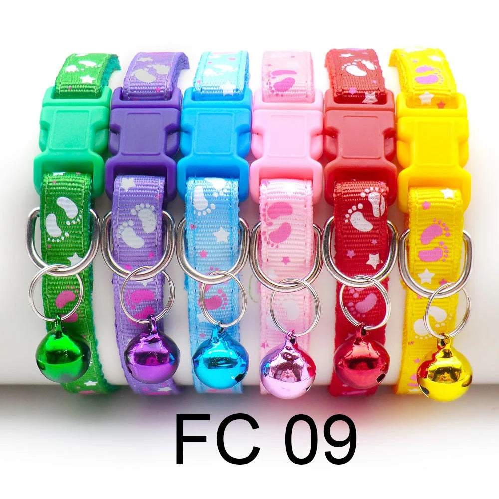 12-Pack Adjustable Cat Collars with Bells - Wholesale Pet Accessories for Cats and Kittens