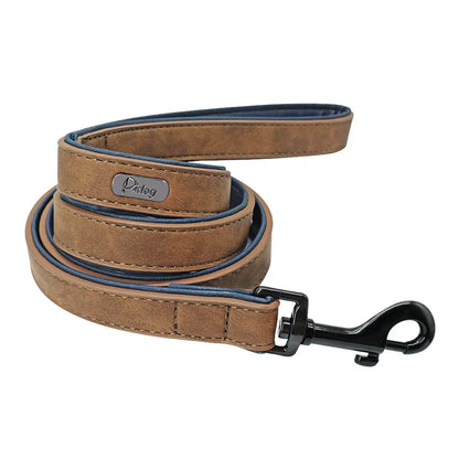 Leather Dog Leash and Harness - Adjustable Training Rope for Small, Medium, and Large Dogs