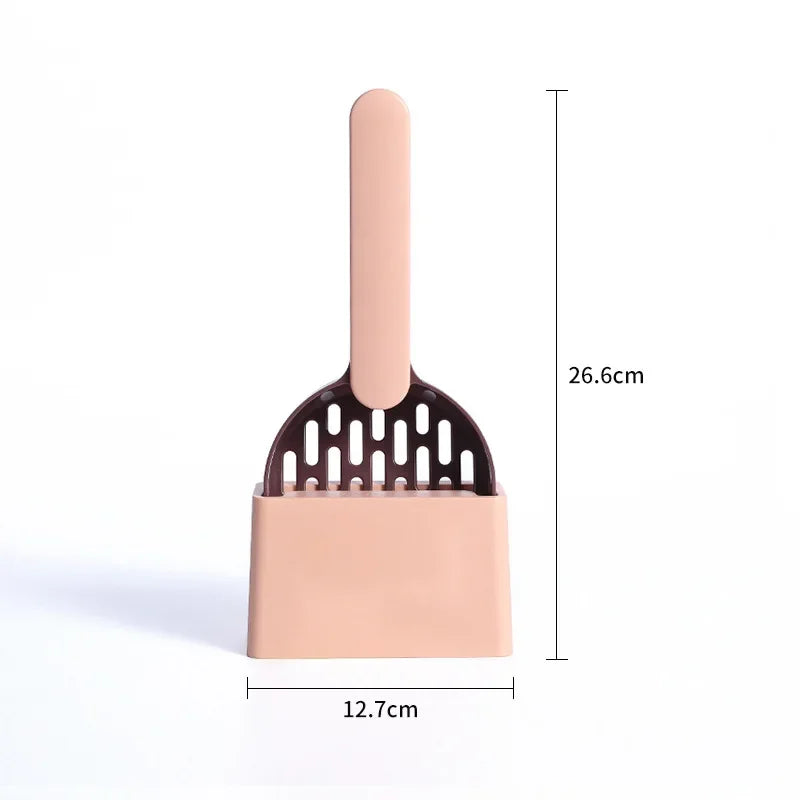 Professional Cat Litter Scoop with Base - Self-Cleaning Kitten Toilet Cleaning Tool