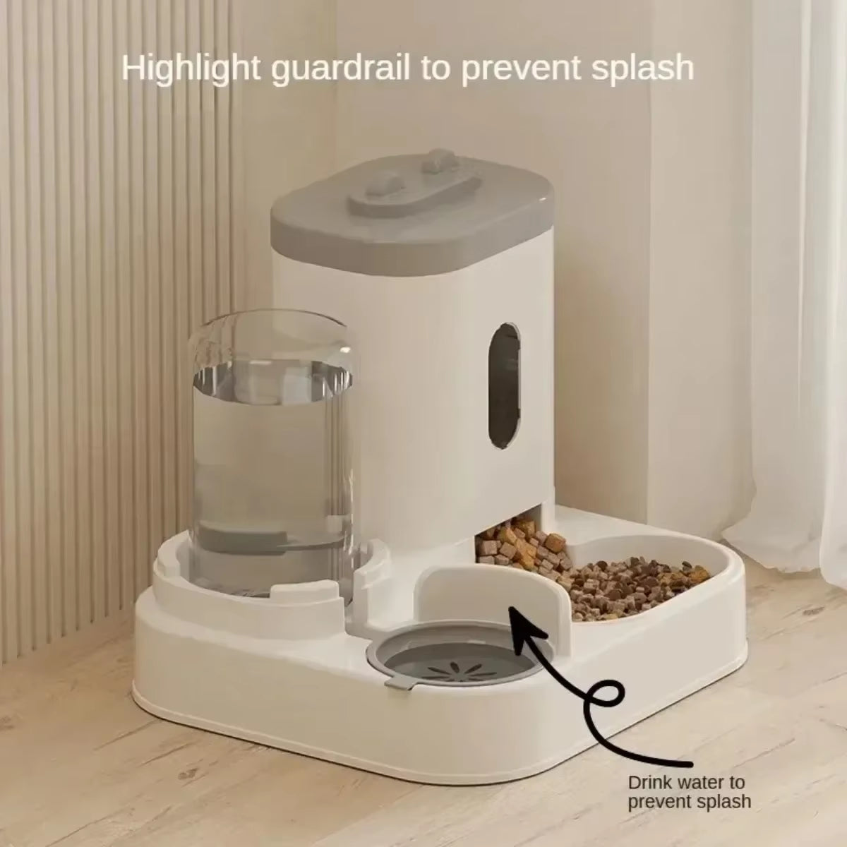 Automatic Pet Feeder and Water Fountain with Large Capacity Food Storage Dispenser for Dogs and Cats