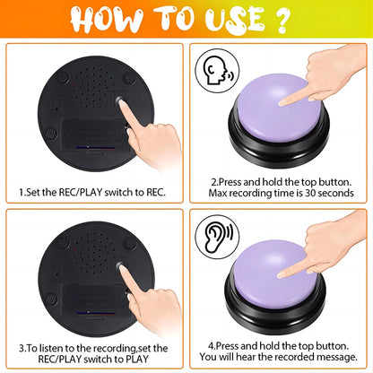 Recordable Dog Communication Buttons - Portable Talking Toys for Pets