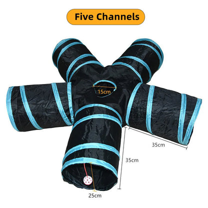 Foldable Cat Tunnel - Breathable Indoor Play Tunnel for Cats, Durable Design with Noise-Reducing Paper