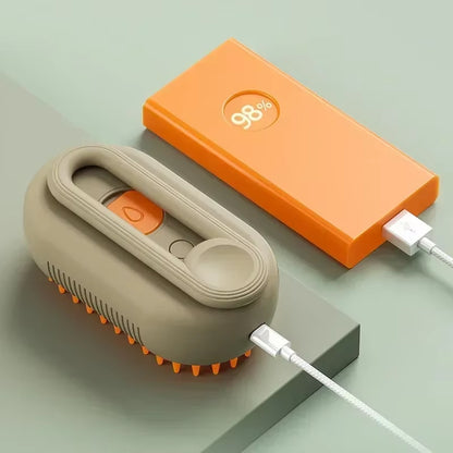 3-in-1 Steam Pet Brush for Effective Grooming and Hair Removal for Dogs and Cats
