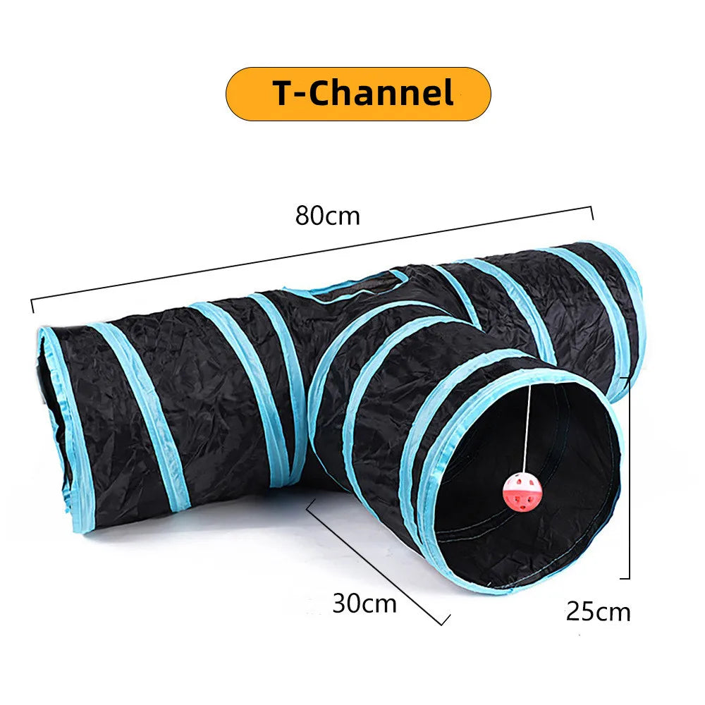 Foldable Cat Tunnel - Breathable Indoor Play Tunnel for Cats, Durable Design with Noise-Reducing Paper