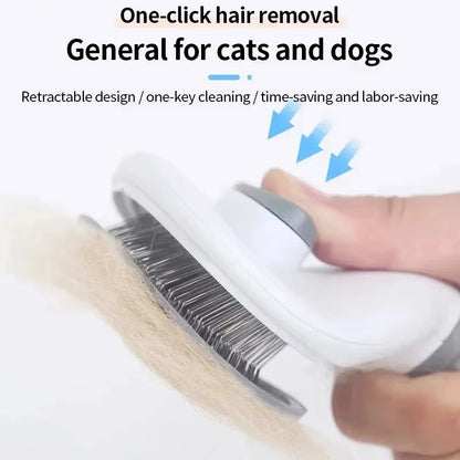Self-Cleaning Pet Brush and Comb for Dogs and Cats - Grooming and Dematting Tool