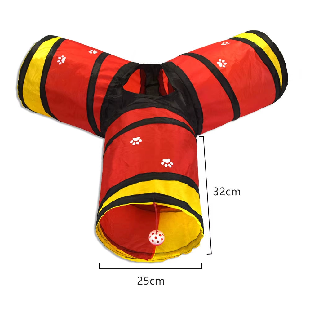Foldable Cat Tunnel - Breathable Indoor Play Tunnel for Cats, Durable Design with Noise-Reducing Paper