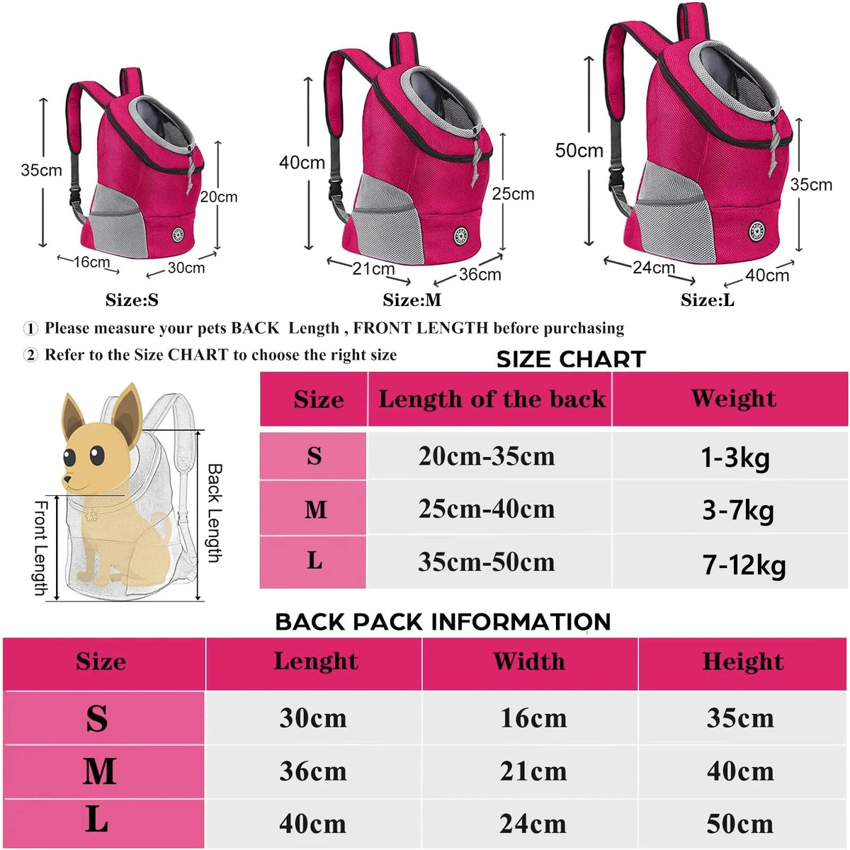 Pet Dog Transport Backpack - Breathable Carrier for Small Dogs and Puppies, Ideal for Travel