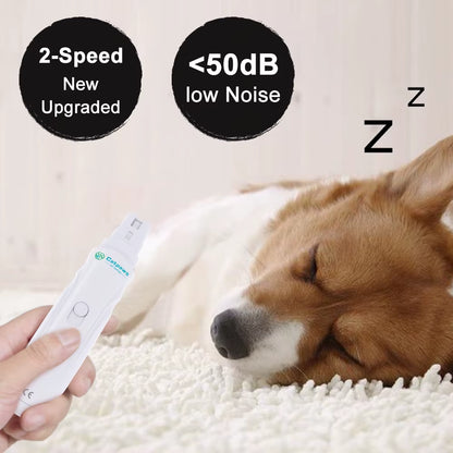 USB Rechargeable Electric Dog Nail Grinder - Quiet Pet Nail Grooming Tool for Cats and Dogs