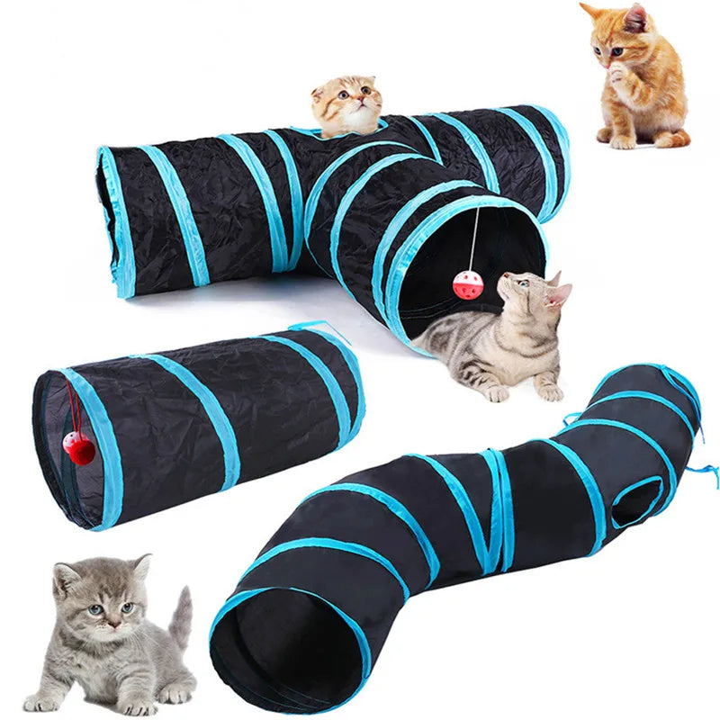 Foldable Cat Tunnel - Breathable Indoor Play Tunnel for Cats, Durable Design with Noise-Reducing Paper