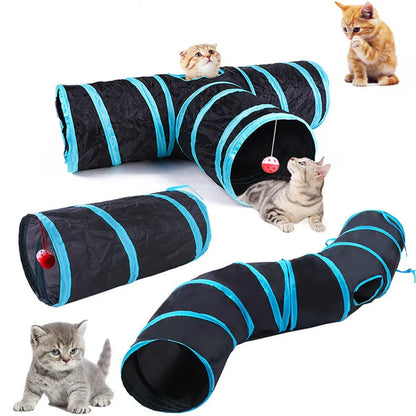 Foldable Cat Tunnel - Breathable Indoor Play Tunnel for Cats, Durable Design with Noise-Reducing Paper