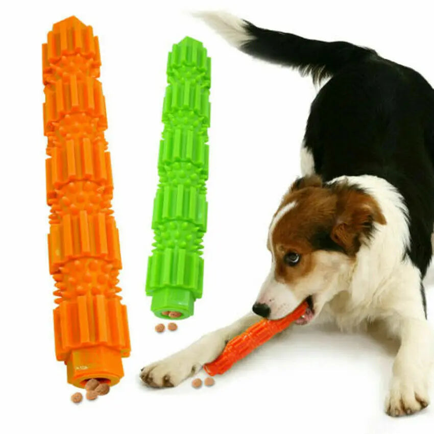 Durable Rubber Dog Chew Toy for Aggressive Chewers - Treat Dispensing, Teeth Cleaning, and Squeaking Features