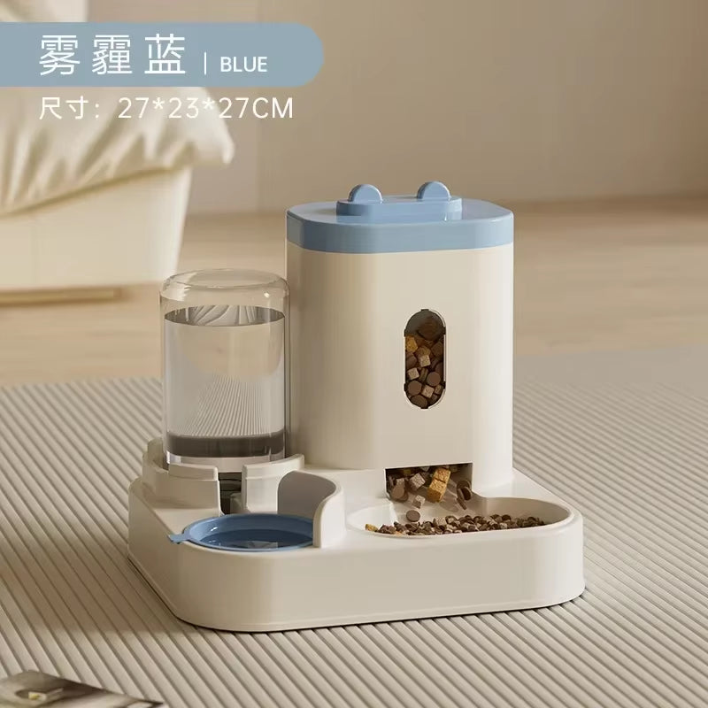 Automatic Pet Feeder and Water Fountain with Large Capacity Food Storage Dispenser for Dogs and Cats
