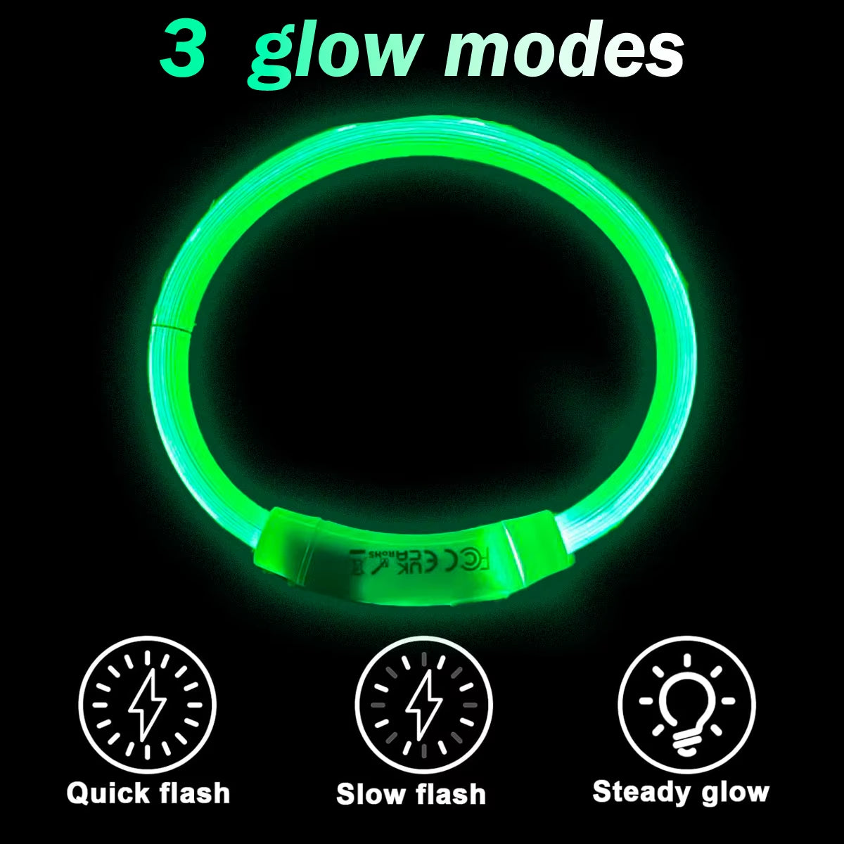 LED Rechargeable Pet Collar - Light Up Dog and Cat Collar for Christmas Decoration and Gifting