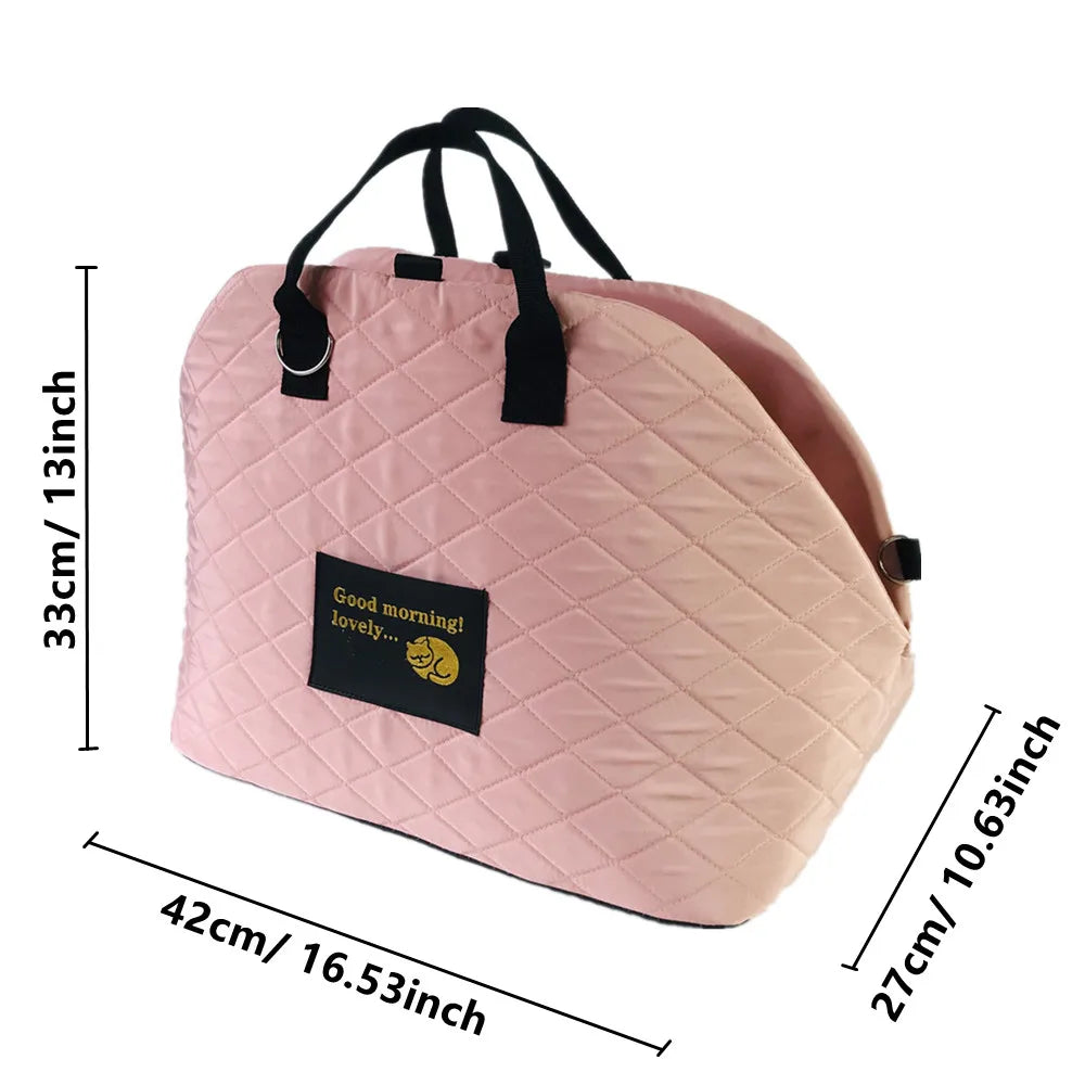 Pet Travel Carrier for Cats and Dogs - Versatile Car Seat Protection and Shoulder Handbag