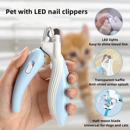 Professional Electric Pet Nail Clippers with LED Light for Dogs and Cats - Effortless Nail Trimming and Grooming Supplies