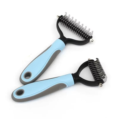 Pet Fur Knot Cutter and Dual-Sided Grooming Comb for Dogs and Cats - Shedding and De-Shedding Tool for Puppies