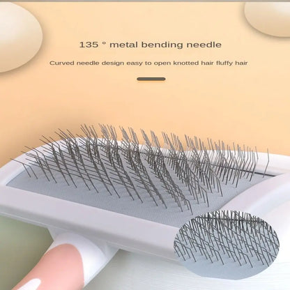 Professional Pet Hair Shedding Comb for Dogs and Cats - Long Hair Grooming Brush and Indoor Cleaning Tool